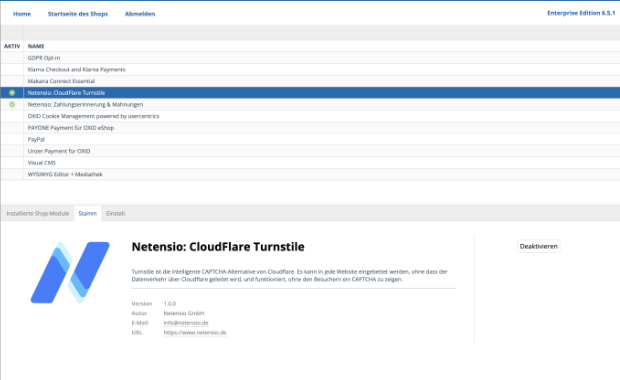 CloudFlare tourniquet voor de OXID eShop