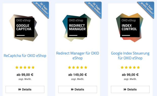 Star ratings in OXID eShop product lists
