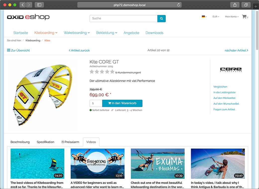 YouTube Video-Manager für OXID eShop 8