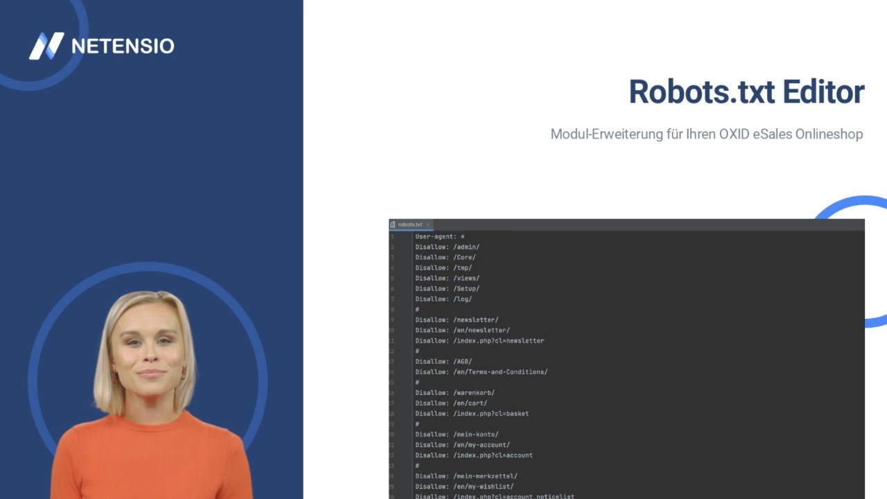 Robots.txt Editor für die OXID eShop Administration
