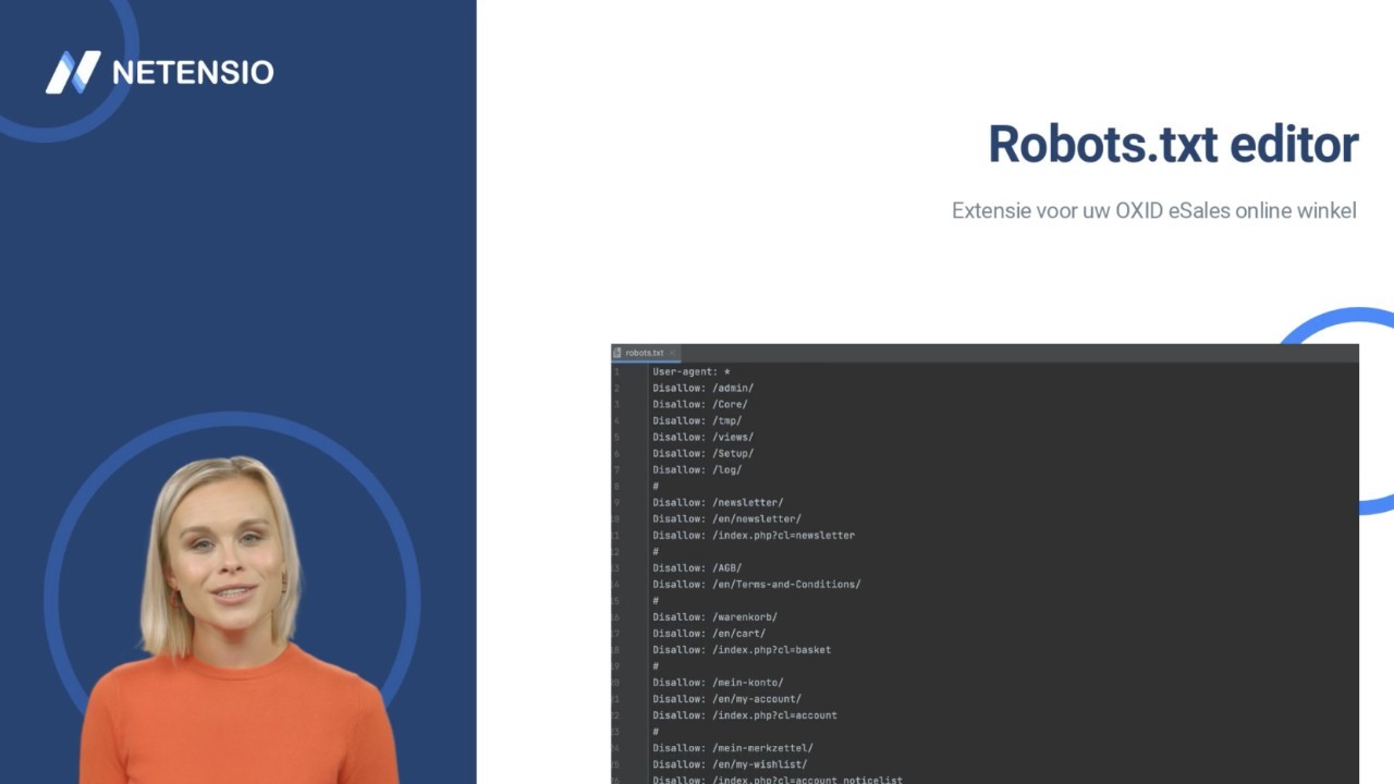 Robots.txt Editor voor de OXID eShop Administratie