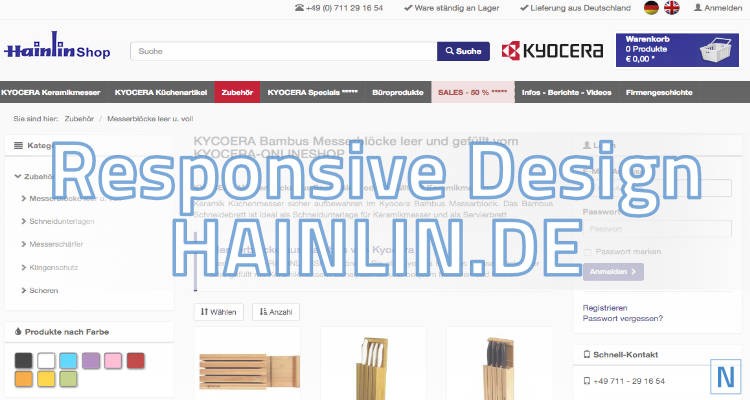 OXID responsive Template im offiziellen Kyocera Onlineshop